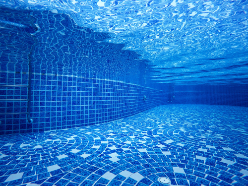 View,Underwater,The,Pool,Empty,Background,Blue,Water,Transparent.,And